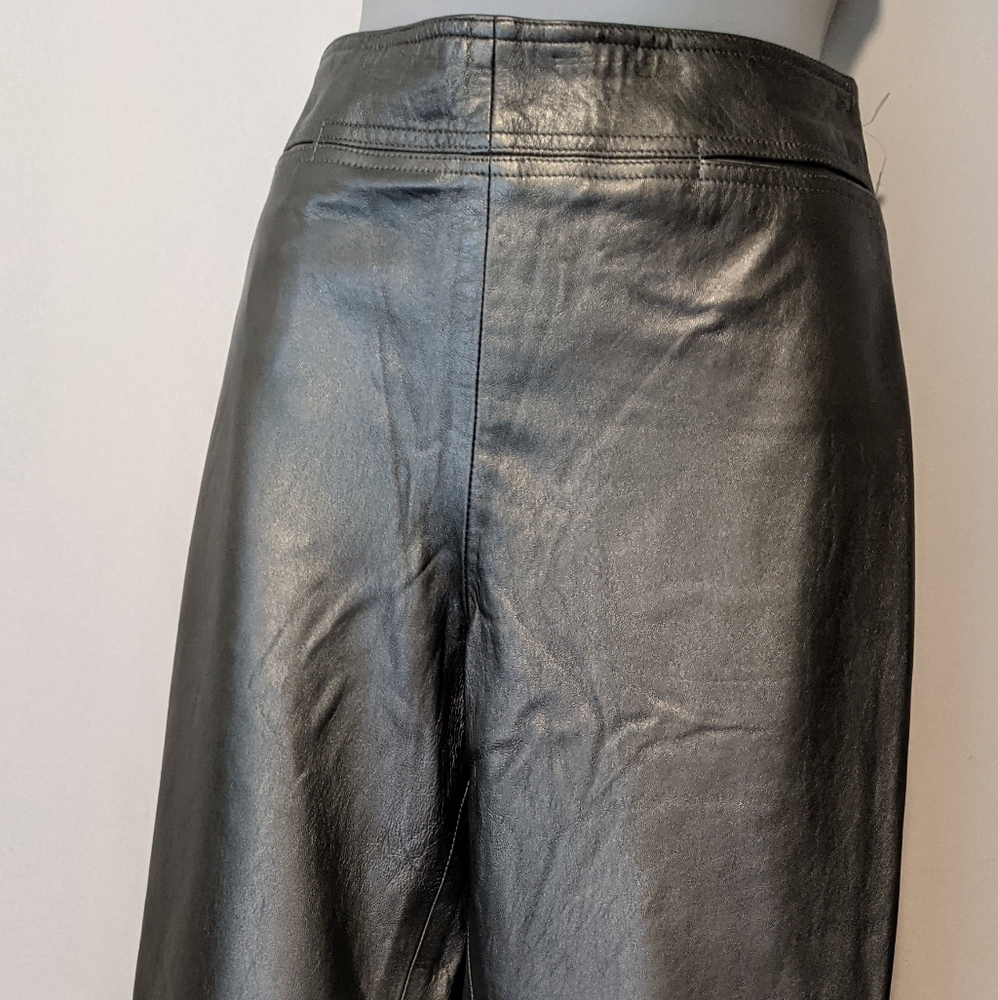 6 Leather Pants Pewter Gunmetal Metallic Silver MARK EISEN
